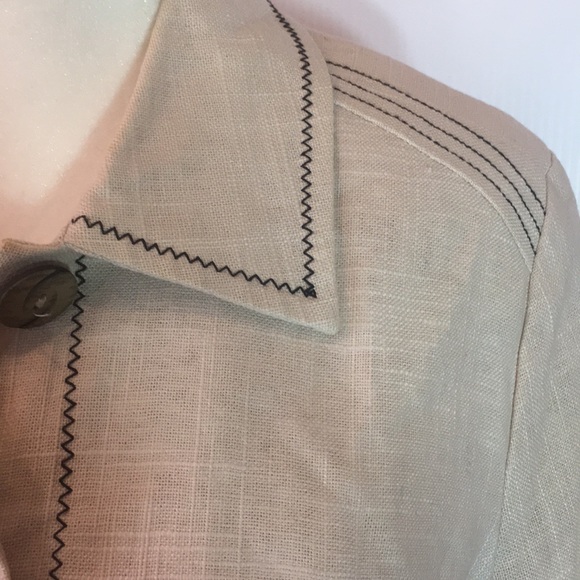 Anne Carson Petite Jacket Sz M Beige and Black - Picture 4 of 14